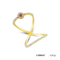  Silver Ring with stone CSD167-925K