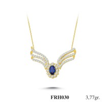  Gold Zircon Stone Necklace 3,6192 gr 