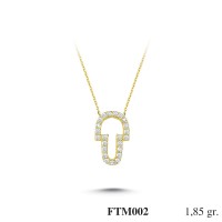  Gold Zircon Stone Necklace 1,776 gr 