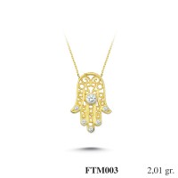  Gold Zircon Stone Necklace 1,9296 gr 