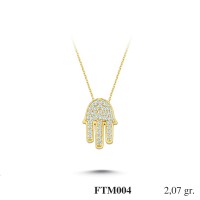  Gold Zircon Stone Necklace 1,9872 gr 