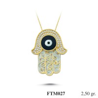  Gold Zircon Stone Necklace 2,4 gr 