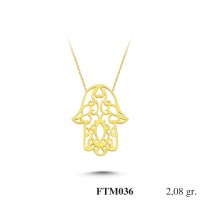  Gold Zircon Stone Necklace 1,9968 gr 