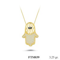  Gold Zircon Stone Necklace 3,12 gr 