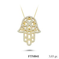  Gold Zircon Stone Necklace 2,9088 gr 