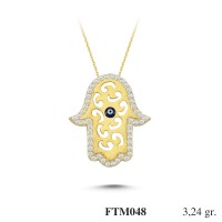  Gold Zircon Stone Necklace 3,1104 gr 