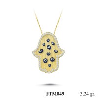  Gold Zircon Stone Necklace 3,1104 gr 