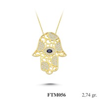  Gold Zircon Stone Necklace 2,6304 gr 