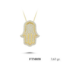 Gold Zircon Stone Necklace 3,4848 gr 