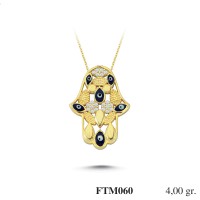  Gold Zircon Stone Necklace 3,84 gr 