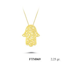  Gold Zircon Stone Necklace 2,16 gr 