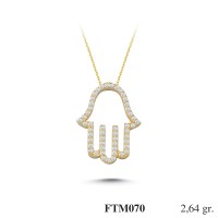  Gold Zircon Stone Necklace 2,5344 gr 