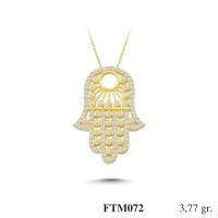  Gold Zircon Stone Necklace 3,6192 gr 