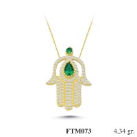  Gold Zircon Stone Necklace 4,1664 gr 