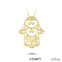  Gold Zircon Stone Necklace 4,08 gr 