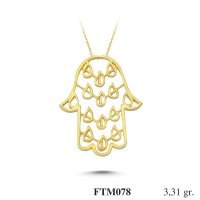  Gold Zircon Stone Necklace 3,1776 gr 