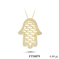  Gold Zircon Stone Necklace 4,2816 gr 