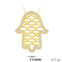  Gold Zircon Stone Necklace 6,4416 gr 