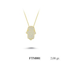  Gold Zircon Stone Necklace 1,9968 gr 
