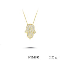  Gold Zircon Stone Necklace 2,16 gr 