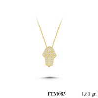  Gold Zircon Stone Necklace 1,728 gr 