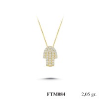  Gold Zircon Stone Necklace 1,968 gr 