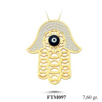  Gold Zircon Stone Necklace 7,296 gr 