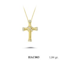  Gold Zircon Stone Necklace 1,7664 gr 
