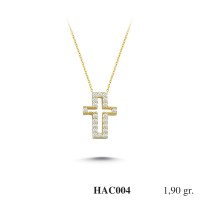  Gold Zircon Stone Necklace 1,824 gr 