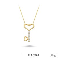  Gold Zircon Stone Necklace 1,824 gr 