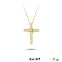  Gold Zircon Stone Necklace 1,8432 gr 
