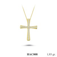  Gold Zircon Stone Necklace 1,8528 gr 