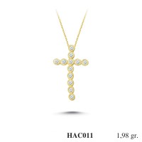  Gold Zircon Stone Necklace 1,9008 gr 
