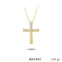  Gold Zircon Stone Necklace 1,968 gr 