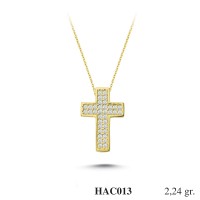  Gold Zircon Stone Necklace 2,1504 gr 