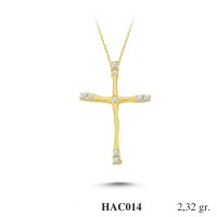  Gold Zircon Stone Necklace 2,2272 gr 