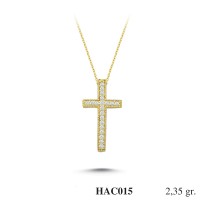  Gold Zircon Stone Necklace 2,256 gr 