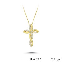  Gold Zircon Stone Necklace 2,3424 gr 