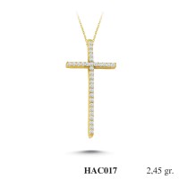  Gold Zircon Stone Necklace 2,352 gr 