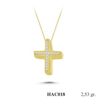  Gold Zircon Stone Necklace 2,4288 gr 