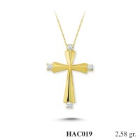  Gold Zircon Stone Necklace 2,4768 gr 