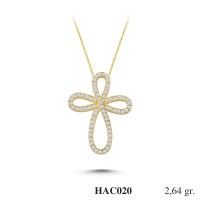  Gold Zircon Stone Necklace 2,5344 gr 