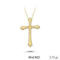  Gold Zircon Stone Necklace 2,64 gr 