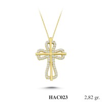  Gold Zircon Stone Necklace 2,7072 gr 