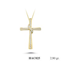  Gold Zircon Stone Necklace 2,784 gr 