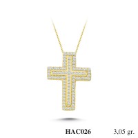  Gold Zircon Stone Necklace 2,928 gr 