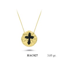  Gold Zircon Stone Necklace 2,928 gr 