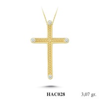  Gold Zircon Stone Necklace 2,9472 gr 