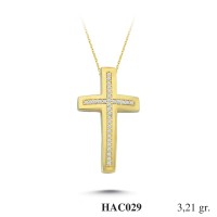  Gold Zircon Stone Necklace 3,0816 gr 