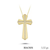  Gold Zircon Stone Necklace 3,1872 gr 